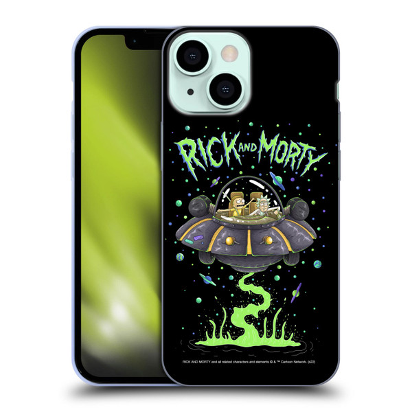 Rick And Morty Season 1 & 2 Graphics The Space Cruiser Soft Gel Case for Apple iPhone 13 Mini