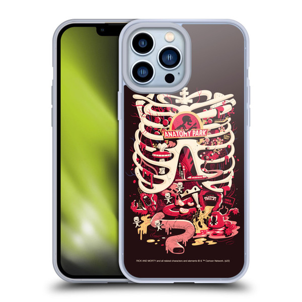 Rick And Morty Season 1 & 2 Graphics Anatomy Park Soft Gel Case for Apple iPhone 13 Pro Max