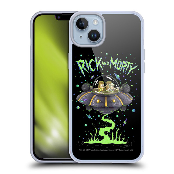 Rick And Morty Season 1 & 2 Graphics The Space Cruiser Soft Gel Case for Apple iPhone 14 Plus