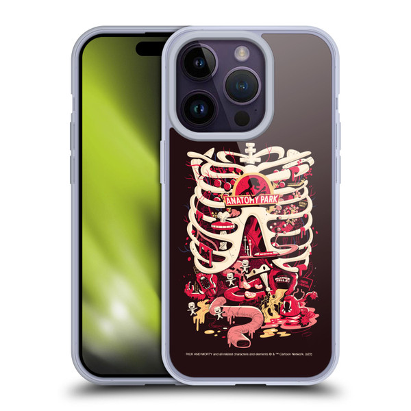 Rick And Morty Season 1 & 2 Graphics Anatomy Park Soft Gel Case for Apple iPhone 14 Pro