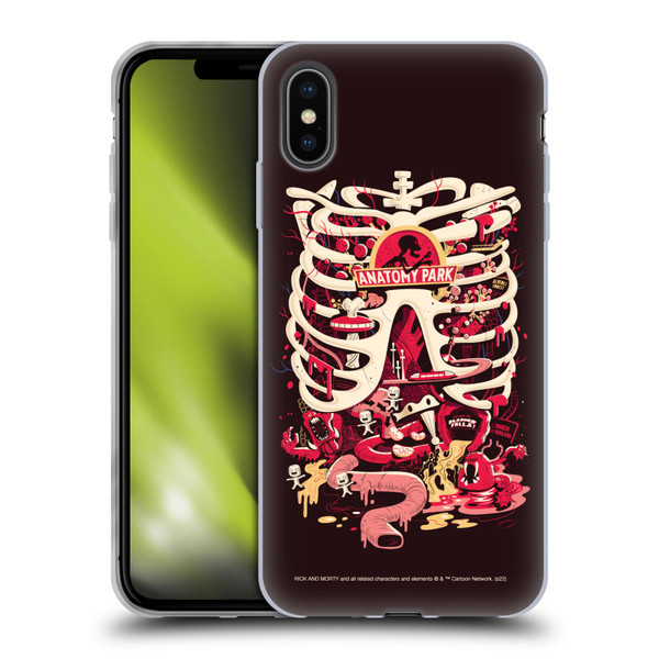 Rick And Morty Season 1 & 2 Graphics Anatomy Park Soft Gel Case for Apple iPhone XS Max