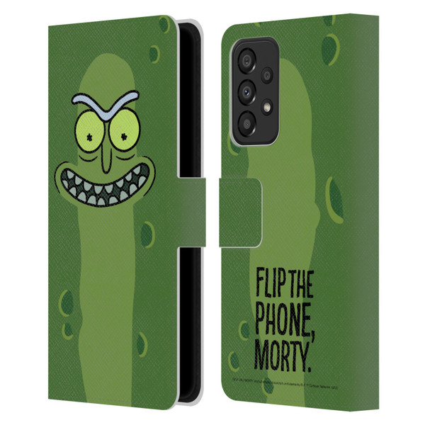 Rick And Morty Season 3 Graphics Pickle Rick Leather Book Wallet Case Cover For Samsung Galaxy A33 5G (2022)