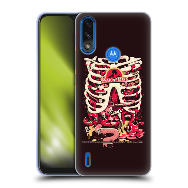 Rick And Morty Season 1 & 2 Graphics Anatomy Park Soft Gel Case for Motorola Moto E7 Power / Moto E7i Power