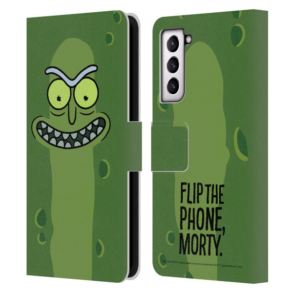 Rick And Morty Season 3 Graphics Pickle Rick Leather Book Wallet Case Cover For Samsung Galaxy S21 5G