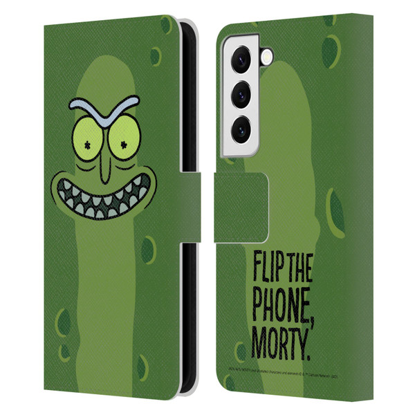 Rick And Morty Season 3 Graphics Pickle Rick Leather Book Wallet Case Cover For Samsung Galaxy S22 5G