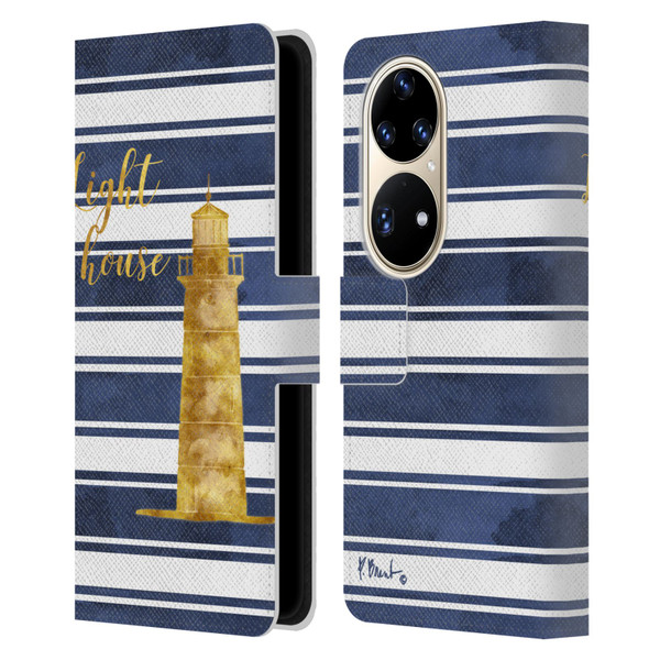 Paul Brent Nautical Lighthouse Leather Book Wallet Case Cover For Huawei P50 Pro