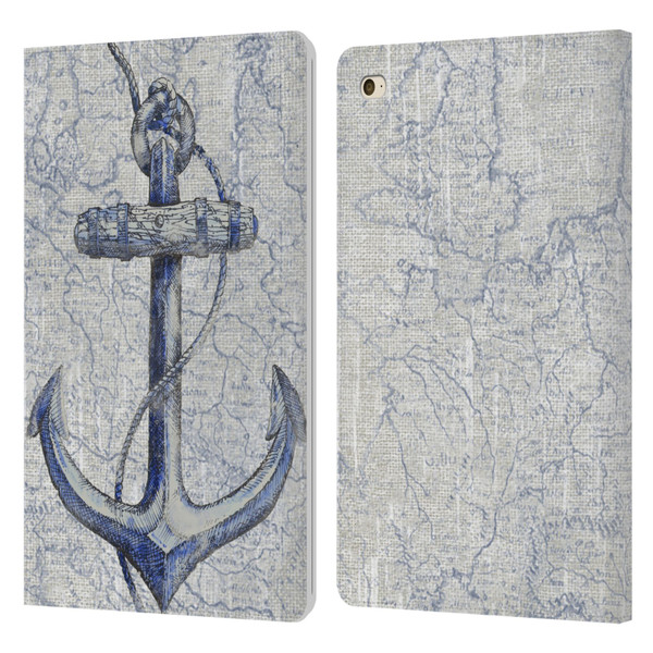Paul Brent Nautical Vintage Anchor Leather Book Wallet Case Cover For Apple iPad mini 4