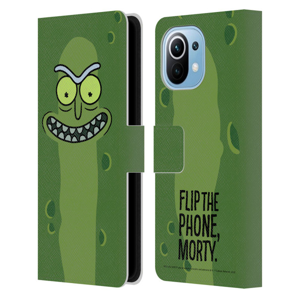 Rick And Morty Season 3 Graphics Pickle Rick Leather Book Wallet Case Cover For Xiaomi Mi 11