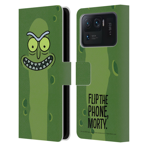 Rick And Morty Season 3 Graphics Pickle Rick Leather Book Wallet Case Cover For Xiaomi Mi 11 Ultra