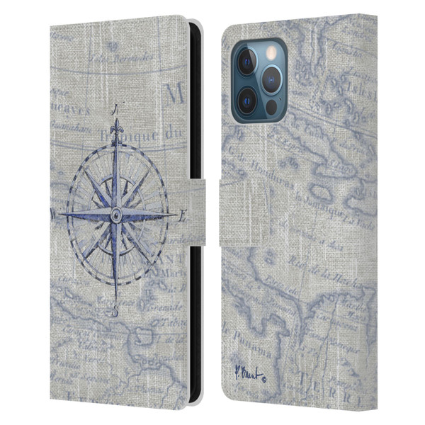 Paul Brent Nautical Vintage Compass Leather Book Wallet Case Cover For Apple iPhone 12 Pro Max