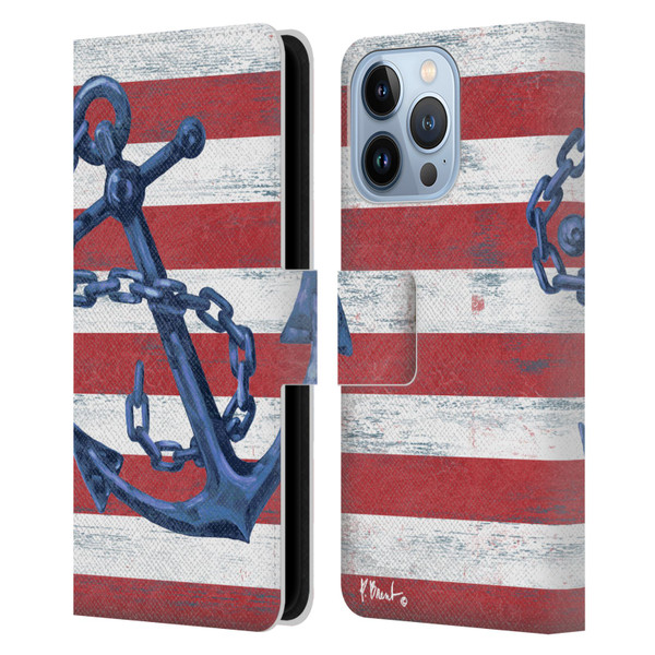 Paul Brent Nautical Westerly Anchor Leather Book Wallet Case Cover For Apple iPhone 13 Pro