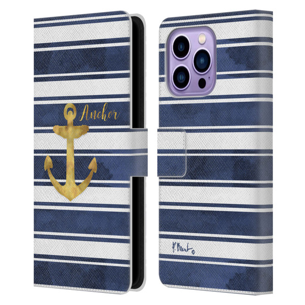 Paul Brent Nautical Anchor Leather Book Wallet Case Cover For Apple iPhone 14 Pro Max