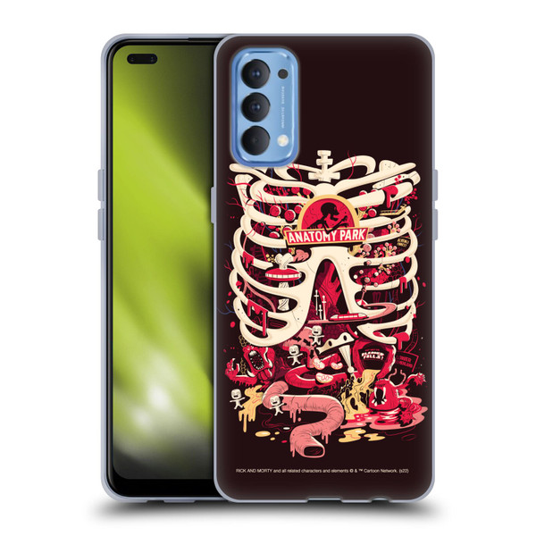 Rick And Morty Season 1 & 2 Graphics Anatomy Park Soft Gel Case for OPPO Reno 4 5G