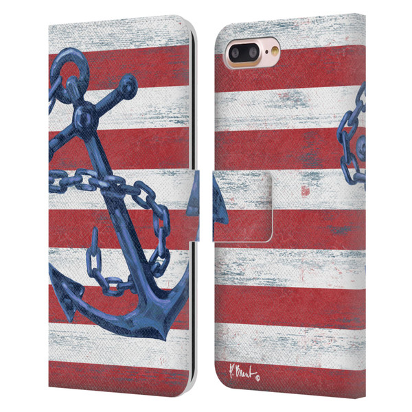Paul Brent Nautical Westerly Anchor Leather Book Wallet Case Cover For Apple iPhone 7 Plus / iPhone 8 Plus