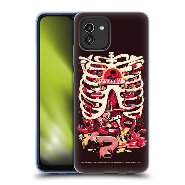 Rick And Morty Season 1 & 2 Graphics Anatomy Park Soft Gel Case for Samsung Galaxy A03 (2021)