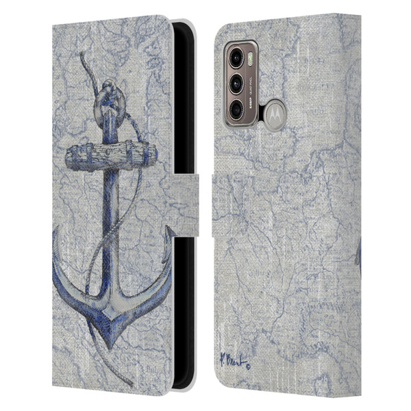 Paul Brent Nautical Vintage Anchor Leather Book Wallet Case Cover For Motorola Moto G60 / Moto G40 Fusion