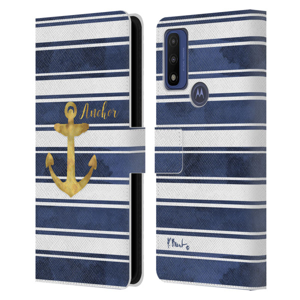 Paul Brent Nautical Anchor Leather Book Wallet Case Cover For Motorola G Pure