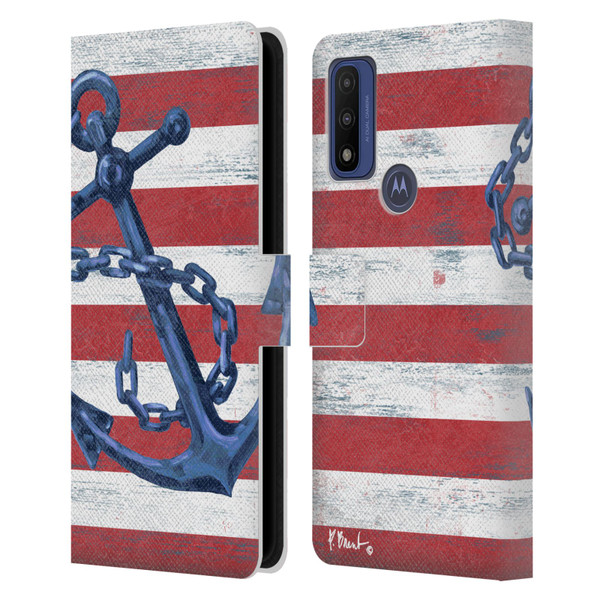 Paul Brent Nautical Westerly Anchor Leather Book Wallet Case Cover For Motorola G Pure