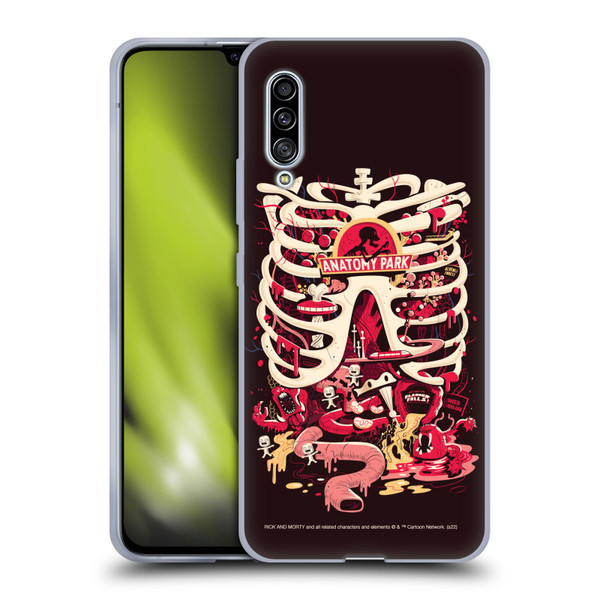 Rick And Morty Season 1 & 2 Graphics Anatomy Park Soft Gel Case for Samsung Galaxy A90 5G (2019)