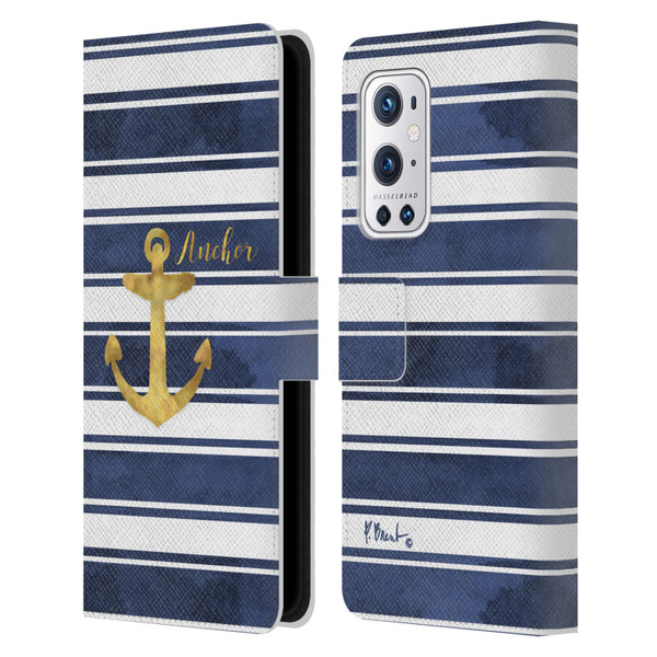Paul Brent Nautical Anchor Leather Book Wallet Case Cover For OnePlus 9 Pro