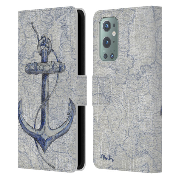Paul Brent Nautical Vintage Anchor Leather Book Wallet Case Cover For OnePlus 9