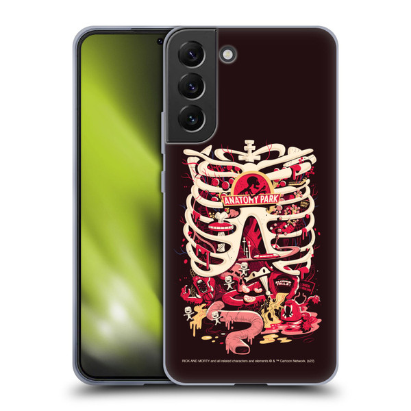 Rick And Morty Season 1 & 2 Graphics Anatomy Park Soft Gel Case for Samsung Galaxy S22+ 5G