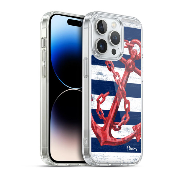 Paul Brent Nautical Westerly Anchor Red Soft Gel Case for Apple iPhone 14 Pro & MagSafe