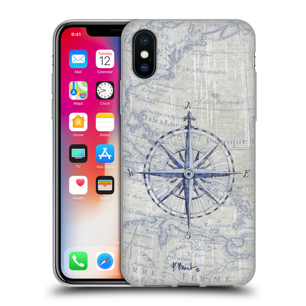 Paul Brent Nautical Vintage Compass Soft Gel Case for Apple iPhone X / iPhone XS