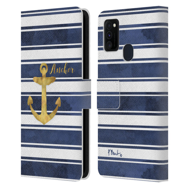 Paul Brent Nautical Anchor Leather Book Wallet Case Cover For Samsung Galaxy M30s (2019)/M21 (2020)