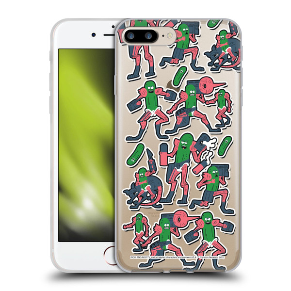 Rick And Morty Season 3 Character Art Pickle Rick Stickers Print Soft Gel Case for Apple iPhone 7 Plus / iPhone 8 Plus