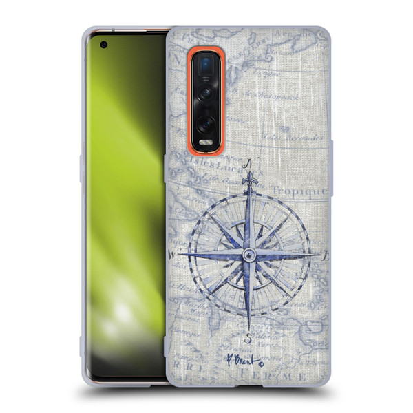 Paul Brent Nautical Vintage Compass Soft Gel Case for OPPO Find X2 Pro 5G