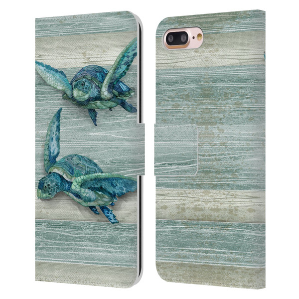 Paul Brent Sea Creatures Turtle Leather Book Wallet Case Cover For Apple iPhone 7 Plus / iPhone 8 Plus