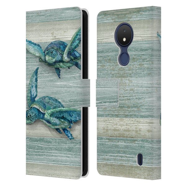 Paul Brent Sea Creatures Turtle Leather Book Wallet Case Cover For Nokia C21