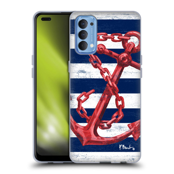 Paul Brent Nautical Westerly Anchor Red Soft Gel Case for OPPO Reno 4 5G