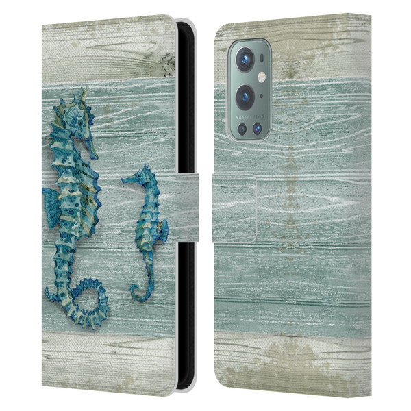 Paul Brent Sea Creatures Seahorse Leather Book Wallet Case Cover For OnePlus 9