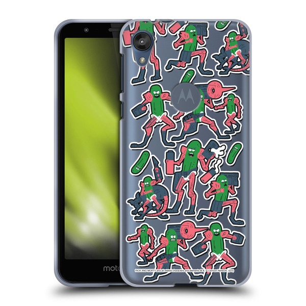 Rick And Morty Season 3 Character Art Pickle Rick Stickers Print Soft Gel Case for Motorola Moto E6