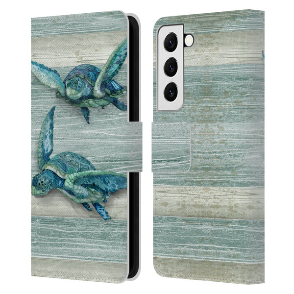 Paul Brent Sea Creatures Turtle Leather Book Wallet Case Cover For Samsung Galaxy S22 5G