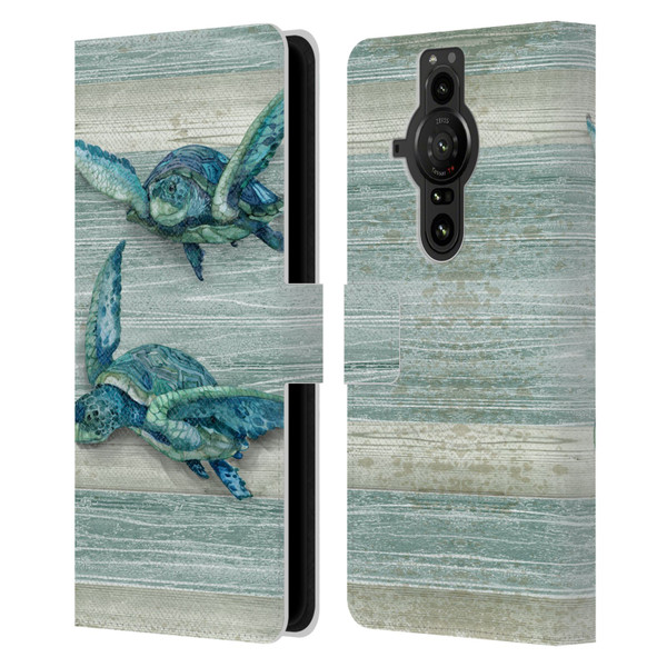 Paul Brent Sea Creatures Turtle Leather Book Wallet Case Cover For Sony Xperia Pro-I