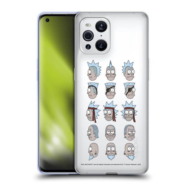 Rick And Morty Season 3 Character Art Seal Team Ricks Soft Gel Case for OPPO Find X3 / Pro