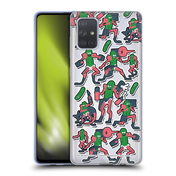 Rick And Morty Season 3 Character Art Pickle Rick Stickers Print Soft Gel Case for Samsung Galaxy A71 (2019)