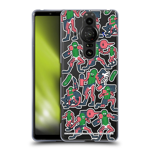 Rick And Morty Season 3 Character Art Pickle Rick Stickers Print Soft Gel Case for Sony Xperia Pro-I