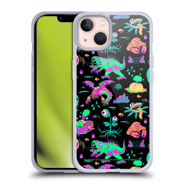 Rick And Morty Season 3 Graphics Aliens Soft Gel Case for Apple iPhone 13