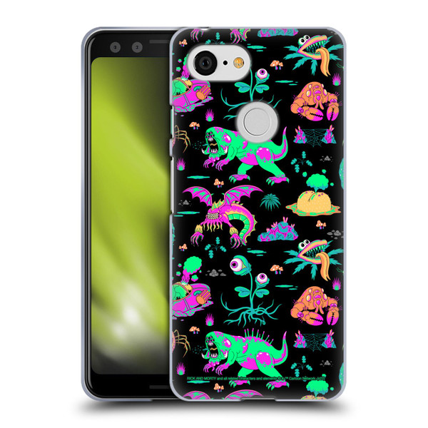 Rick And Morty Season 3 Graphics Aliens Soft Gel Case for Google Pixel 3