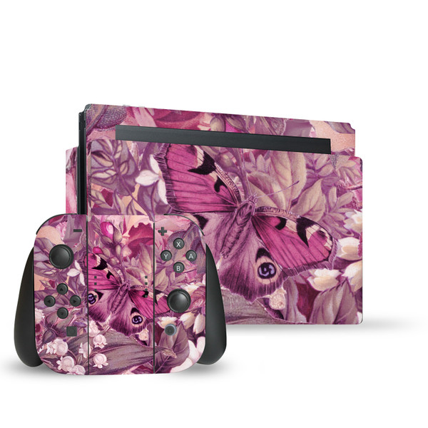 LebensArt Art Mix Butterfly Romance Vinyl Sticker Skin Decal Cover for Nintendo Switch Bundle