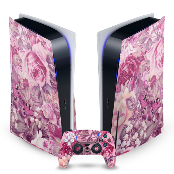 LebensArt Art Mix Butterfly Romance Vinyl Sticker Skin Decal Cover for Sony PS5 Disc Edition Bundle
