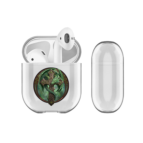 Anne Stokes Fantasy Designs Woodland Guardian Dragon Clear Hard Crystal Cover Case for Apple AirPods 1 1st Gen / 2 2nd Gen Charging Case