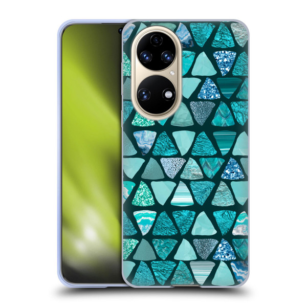 LebensArt Patterns 2 Teal Triangle Soft Gel Case for Huawei P50