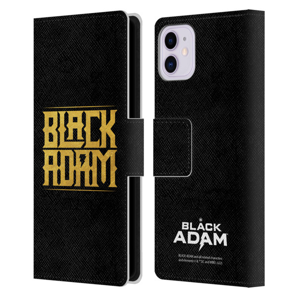 Black Adam Graphics Logotype Leather Book Wallet Case Cover For Apple iPhone 11