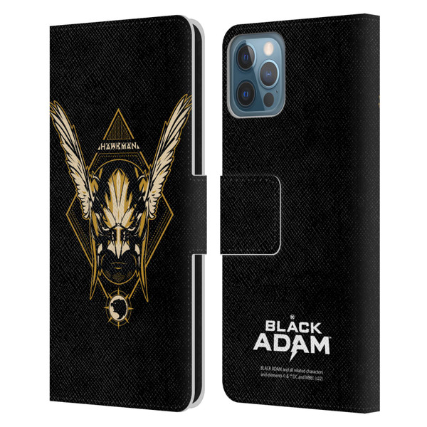 Black Adam Graphics Hawkman Leather Book Wallet Case Cover For Apple iPhone 12 / iPhone 12 Pro