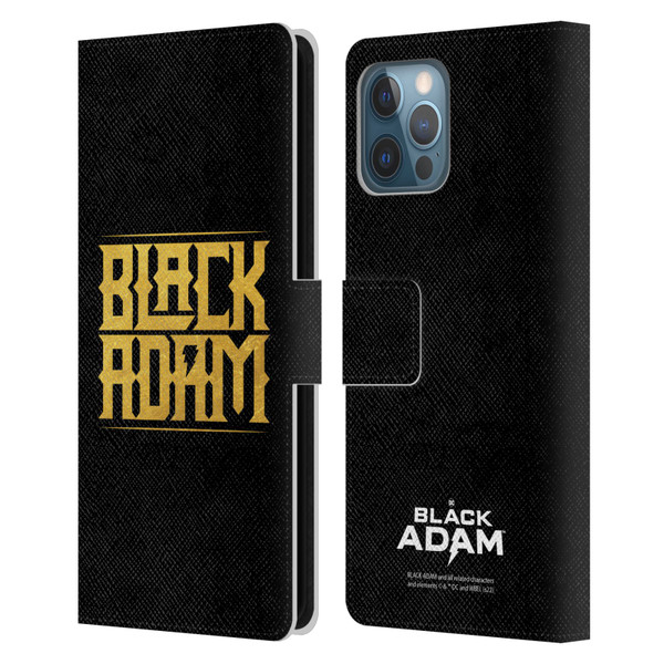 Black Adam Graphics Logotype Leather Book Wallet Case Cover For Apple iPhone 12 Pro Max